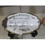 A French enamelled plaque dated 1927