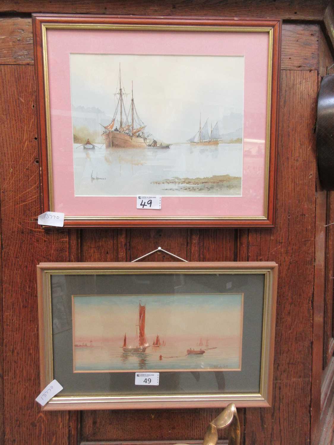 Two framed and glazed watercolours of sailing vessels, one signed Hammond