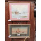 Two framed and glazed watercolours of sailing vessels, one signed Hammond