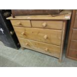 A waxed pine chest of two short over two long drawers (A/F)