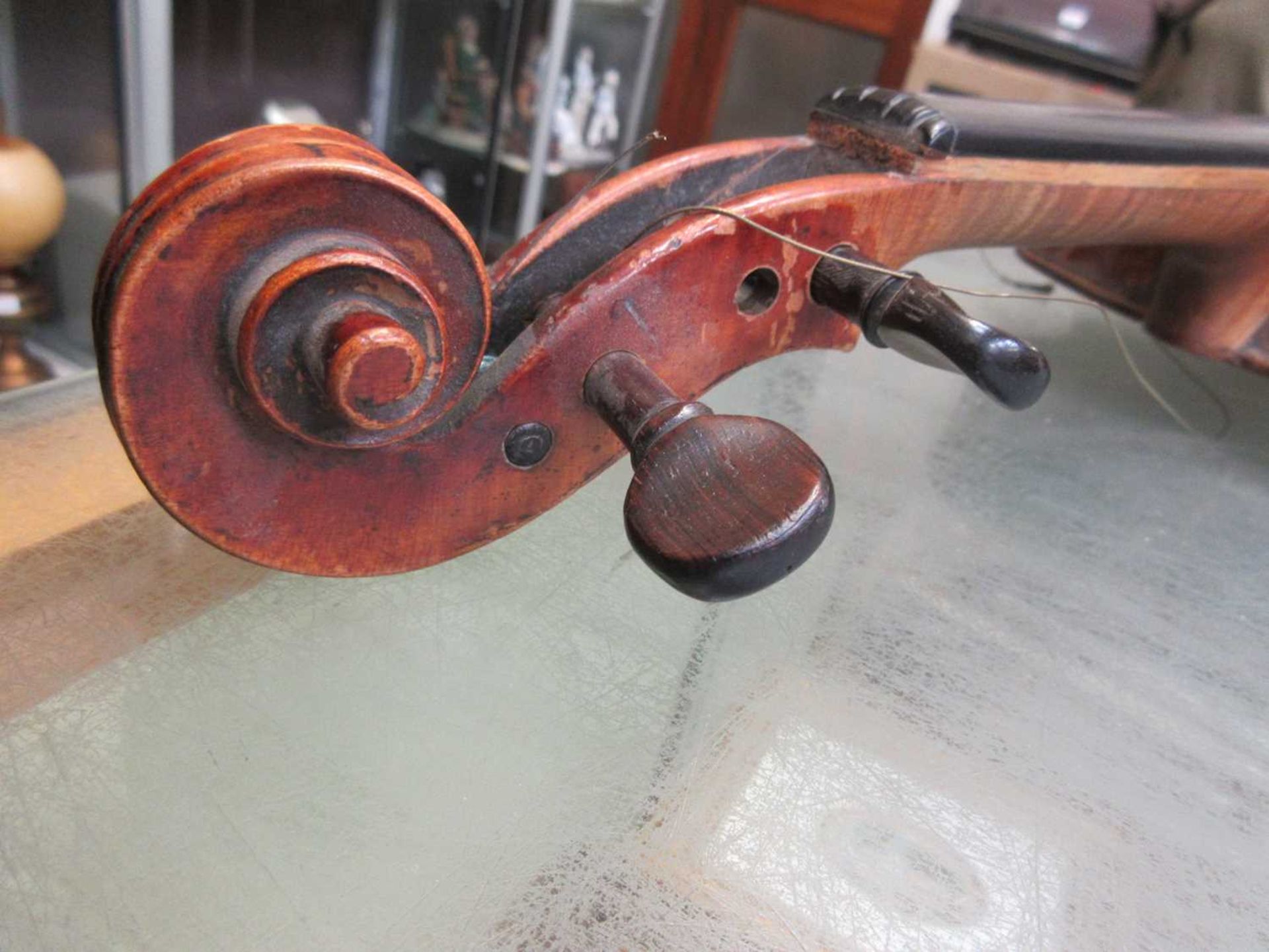 A 19th century violin with paper labelLength of body (Excluding base of neck) 35.5cm. - Image 6 of 13
