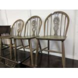 Three medium Ercol kitchen chairs