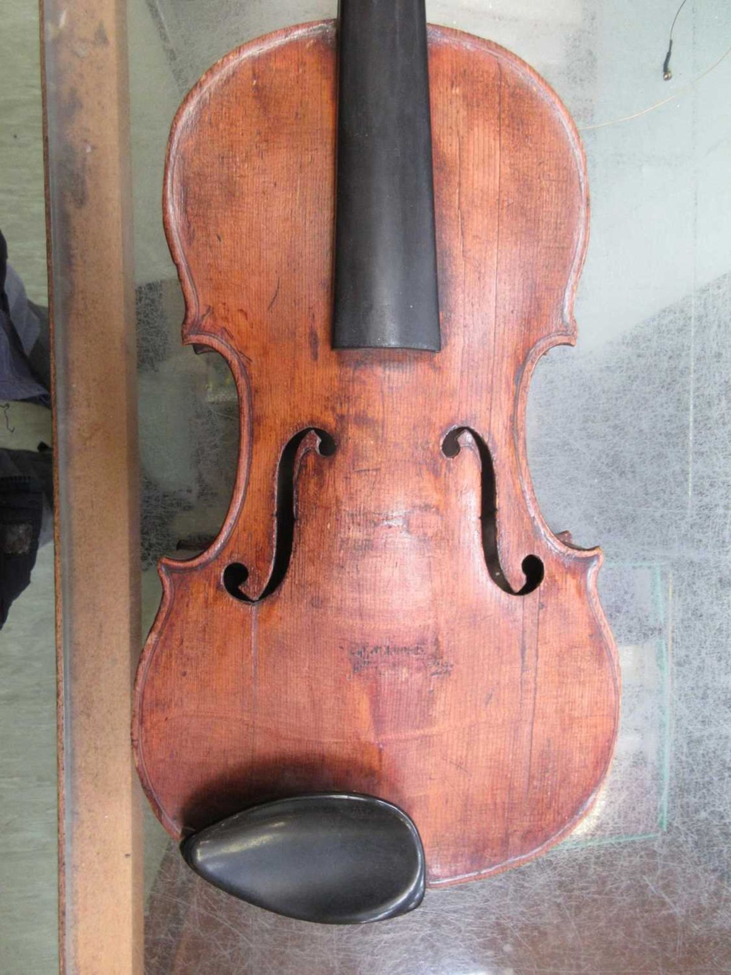 A 19th century violin with paper labelLength of body (Excluding base of neck) 35.5cm. - Image 9 of 13