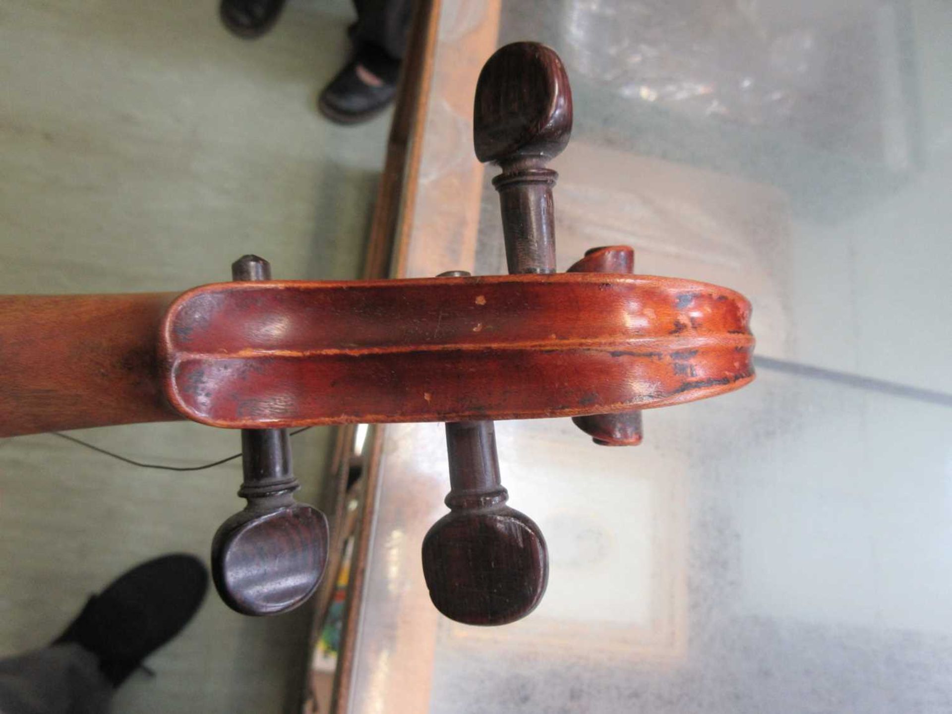 A 19th century violin with paper labelLength of body (Excluding base of neck) 35.5cm. - Image 7 of 13