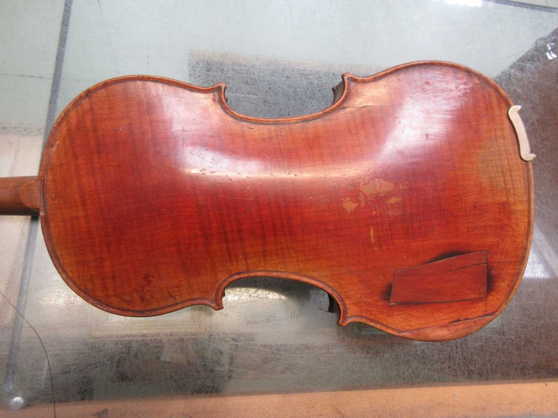 A 19th century violin with paper labelLength of body (Excluding base of neck) 35.5cm. - Image 2 of 13