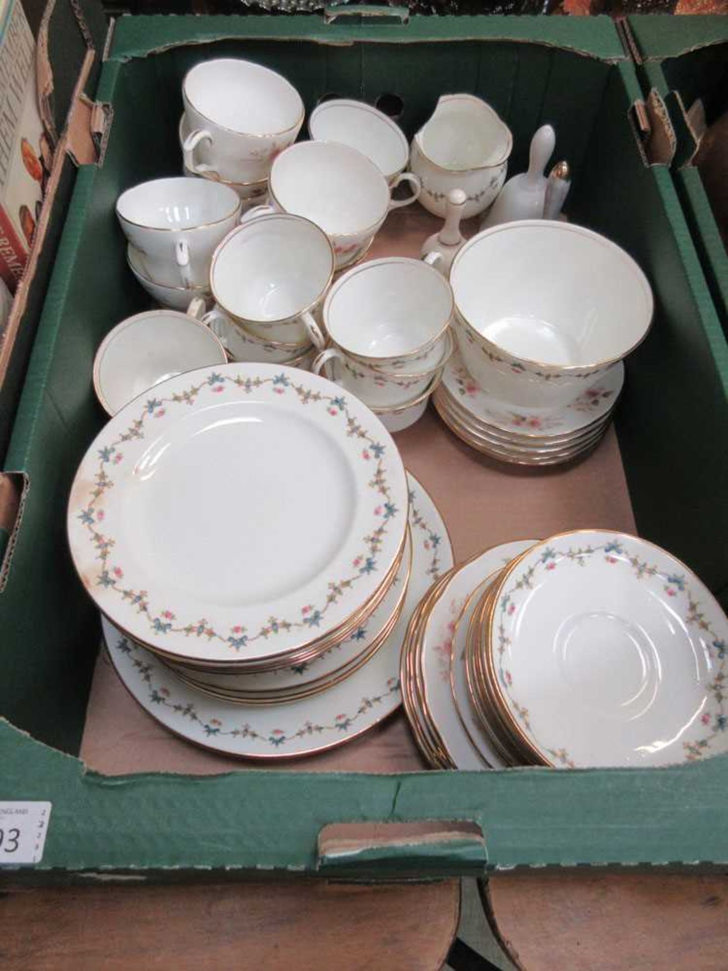 A tray containing a part Aynsley tea service