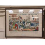 A framed and glazed print celebrating Napoleon