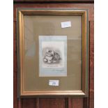 A framed and glazed pen and wash of kitten titled 'Who Said Mice?' initialled W.T.D dated 1907