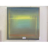 An unframed oil on canvas of abstract scene by Ray Hedger