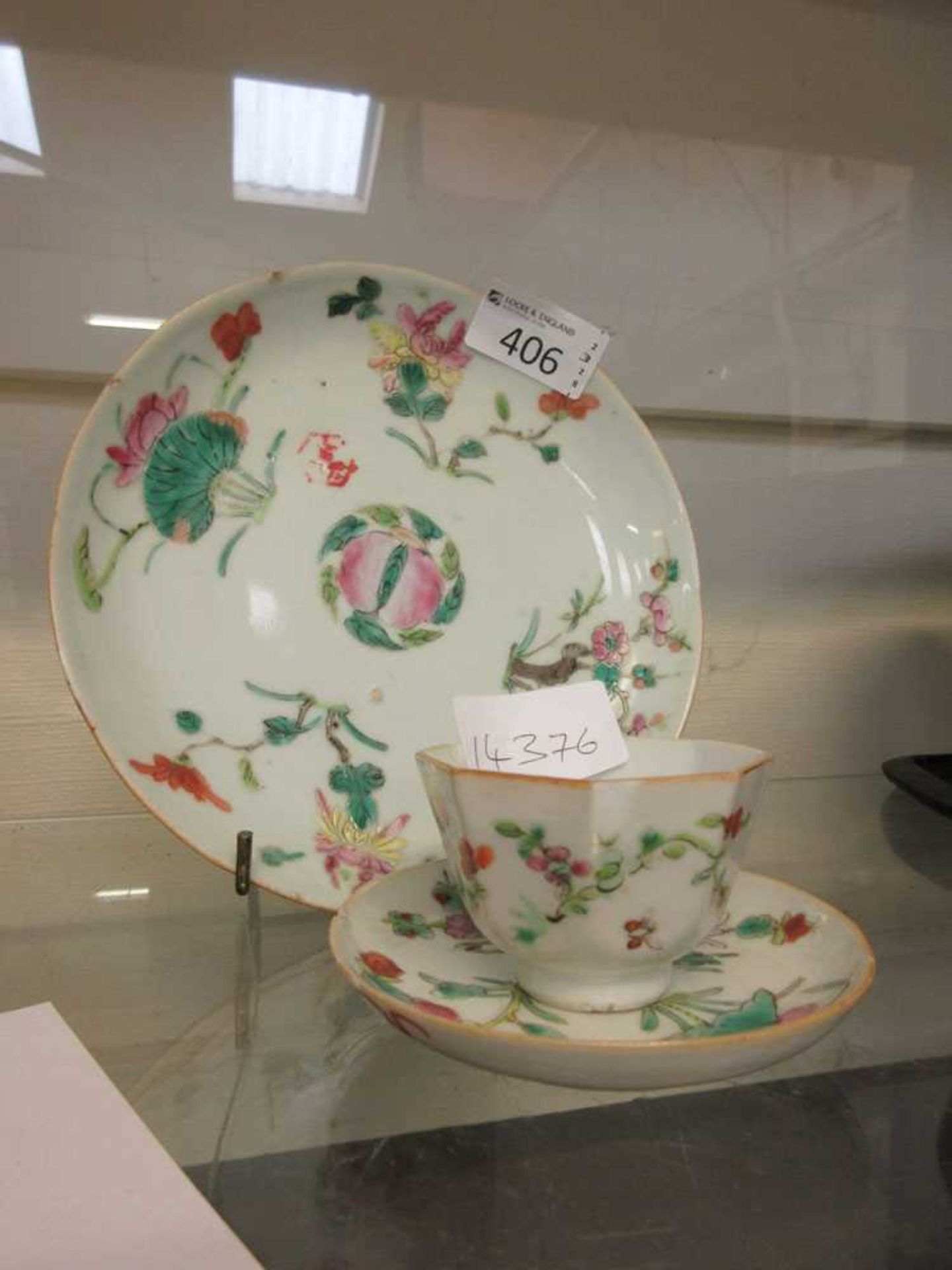 Three items of 19th century ceramics to include plate, cup and saucer