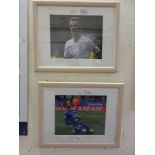 A framed and glazed signed photographic print of Maddison for England along withA framed and