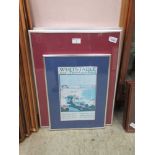 Five framed and glazed artworks to include three railway advertising and two examples of