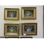 Four gilt framed oleographs of still life