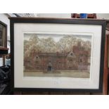 A framed limited edition print (51 of 70) titled 'Compton Wynyates' signed Valerie Thornton dated '