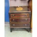 An early 20th century mahogany and marquetry bureau