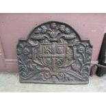 A reproduction cast iron fireback Dimensions: 61.5cm (H) x 52.5cm (W)