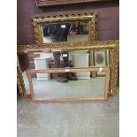 Two ornate gilt framed mirrors along with one other A/F