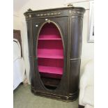 A continental wardrobe with dark wood and gilt finish, converted interior, missing mirror from door