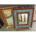 Two pine framed wall mirrors