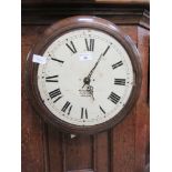 A circular oak framed kitchen wall clock by Magneta London