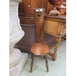 An oak spinning stool