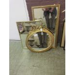 Three gilt framed mirrors