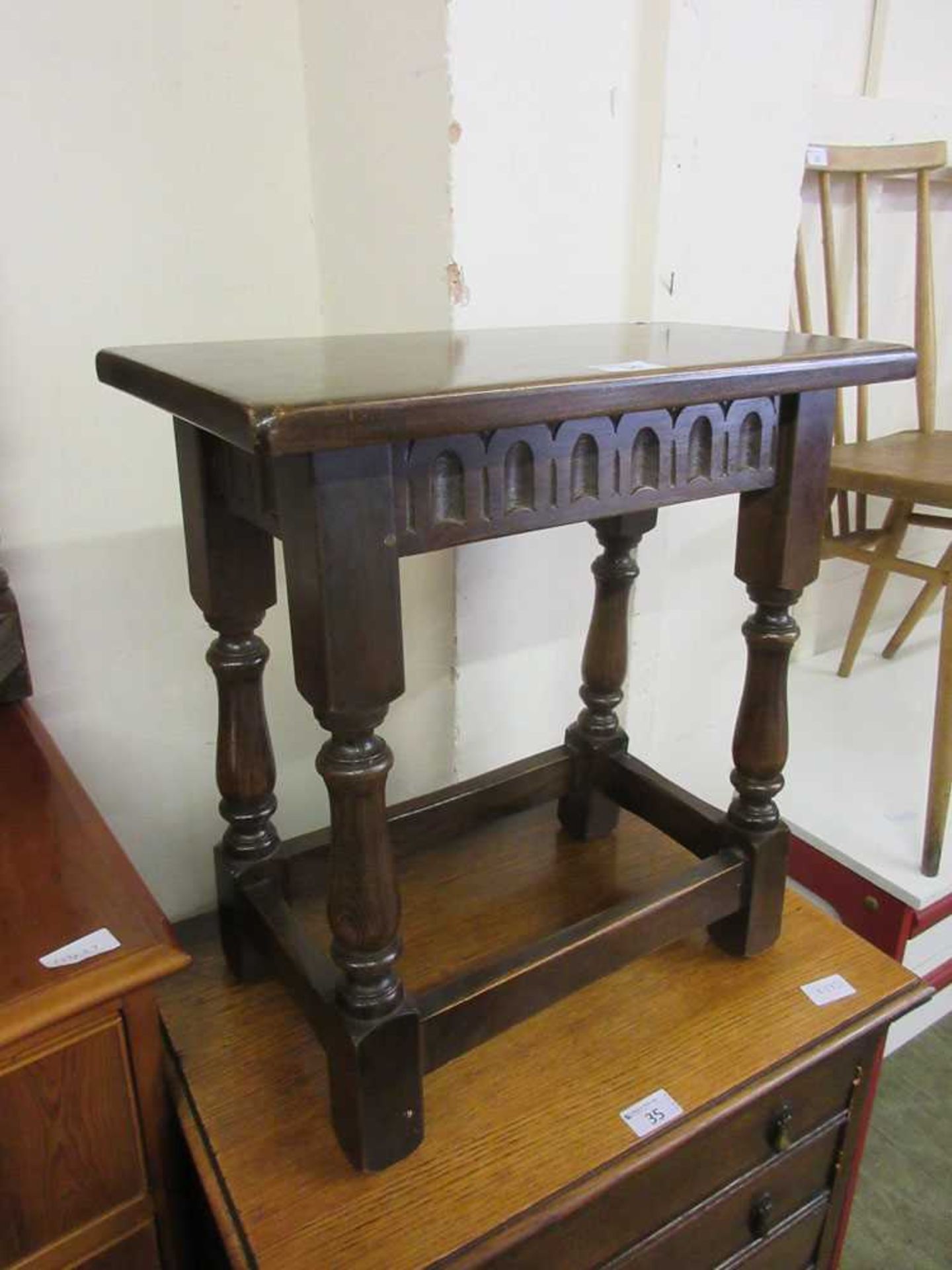 An oak joint stool