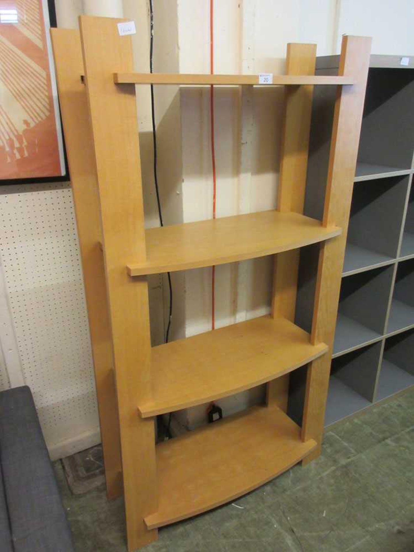 A modern set of open shelves