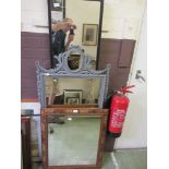 Three framed mirrors