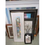 A collection of framed and glazed artworks to include limited edition prints, pen and wash of