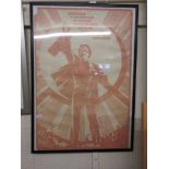 A framed Russian propaganda poster