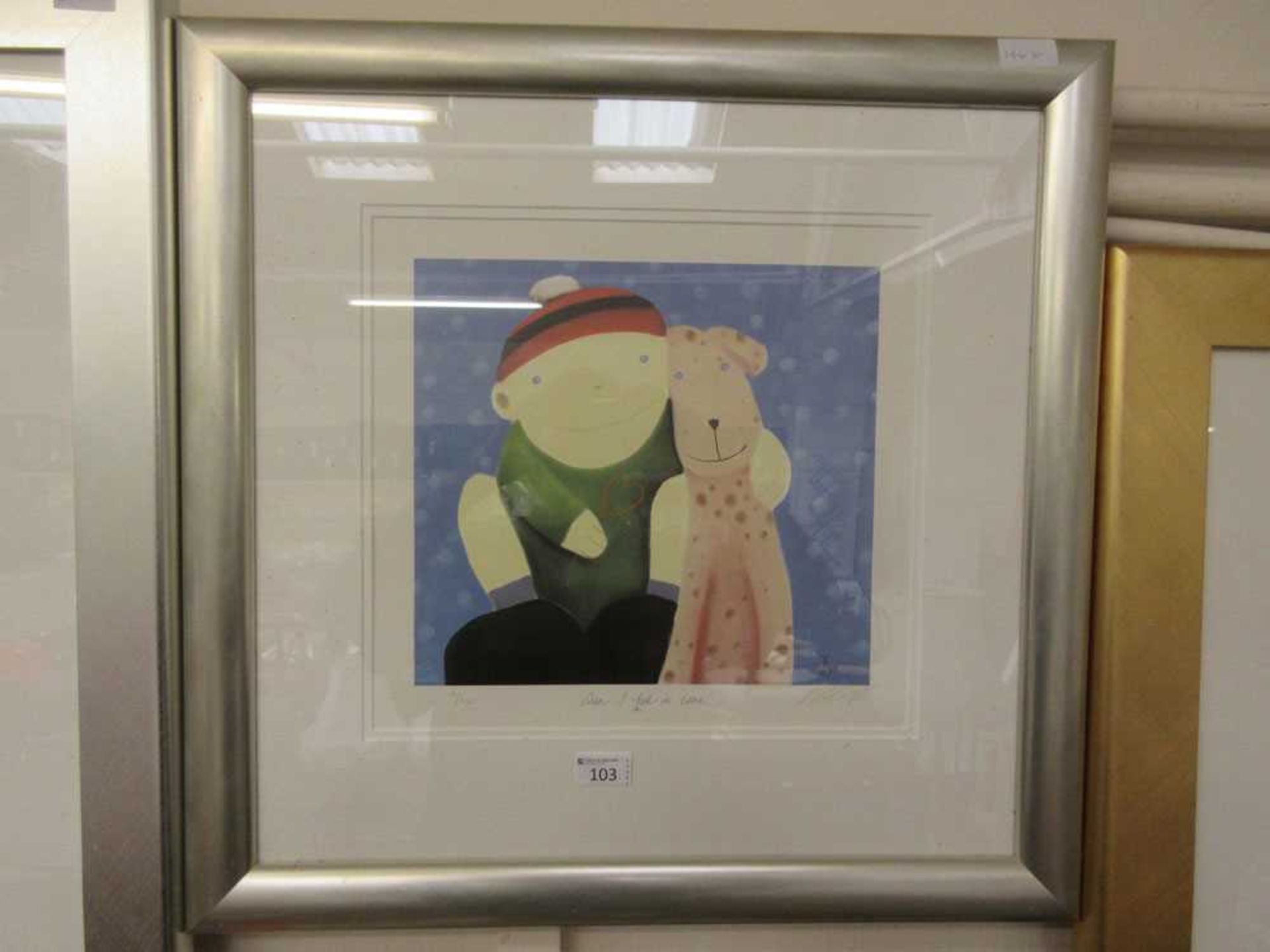 A framed and glazed limited edition print 8/850 titled 'When I Fall In Love' by Mackenzie Thorpe