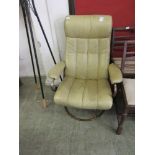 A mid-20th century design reclining chair on metal base (A/F)