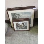 Eight framed and glazed hunting prints