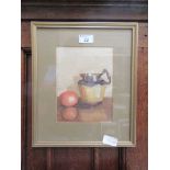 A framed and glazed watercolour of still life after Owen