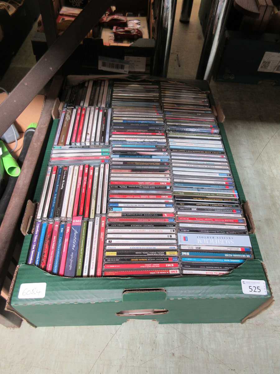 A tray containing a selection of mostly classical CDs