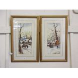 A pair of framed and glazed watercolours 'Heavy going' and 'The Farm Yard' signed A.Turner