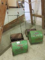 Two Webb miniature lawnmowers