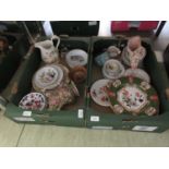 Two trays of ceramics to include oriental items, glazed stoneware, etc