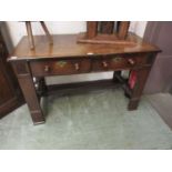 An 18th century and later two drawer side table