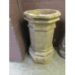 An earthen ware octagonal chimney pot