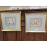 Two framed and glazed possibly Regency pencil drawings of young ladies