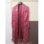 An oriental pink embroidered coat