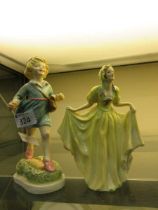 A Royal Worcester ceramic figurine 'Thursday's Child Has Far To Go' no.3522 along with a Verona