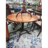 A Victorian mahogany pedestal tilt top table