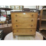 A late Victorian chest of four drawers of small proportions