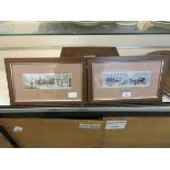 Two framed and glazed Cash's silks 'Street Scene C.1842' and 'The Village Inn'