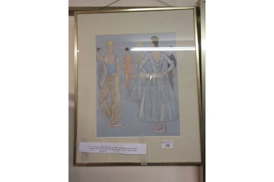 Two framed and glazed artworks of contemporary British school of ballet dancers - Image 2 of 3