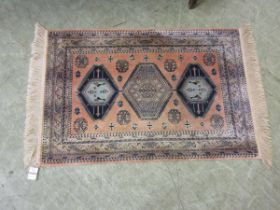 A small rectangular eastern style rug