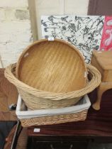 Three wicker baskets